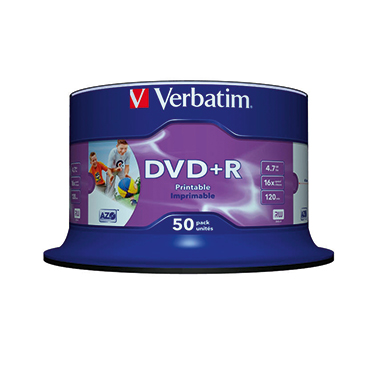 DVD+R Verbatim 4.7GB 50er Sp.print 43512 Spindel Inkjet Printable Ohne Id