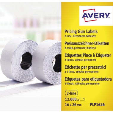 Etikettenrolle Zweckf.PLP1626 16x26mm weiß, permanent f. das Auszeichnungsger.