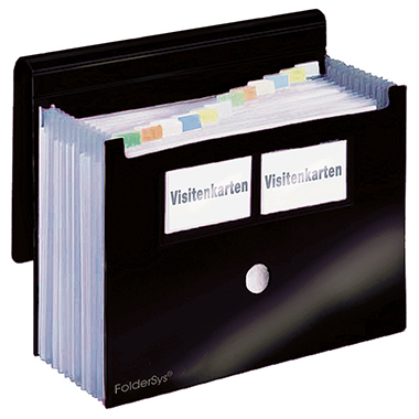 Fächermappe FolderSys A4 schwarz 12 Fächer 