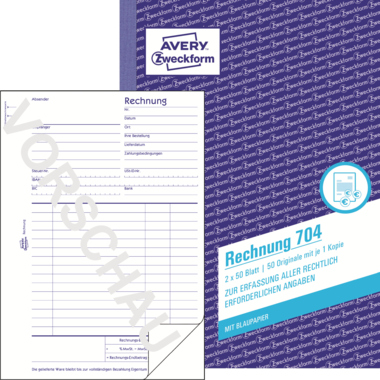 Rechnungen Zweckf. 704 A5 