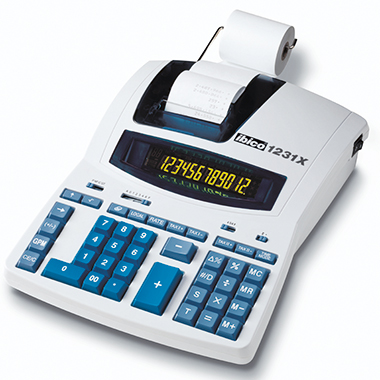 Tischrechner IBICO 1231X schwarz/rot 12 stellig, druckend