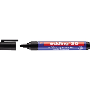 Permanentmarker Edding 30 1,5-3mm schwar Pigmentmarker, Rundspitze