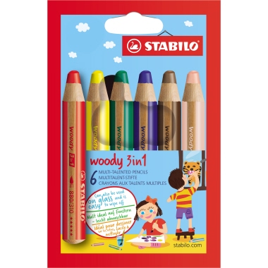 Farbstift Stabilo Woody 8806 6er Etui Karton Ohne Spitzer