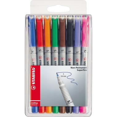OHP-Marker Stabilo 851/8 SF 8er Etui Wasserlöslich, 0,4mm