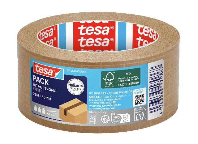 Packband Tesa 56000 25mx50mm braun Ultra Strong ecoLogo Papier