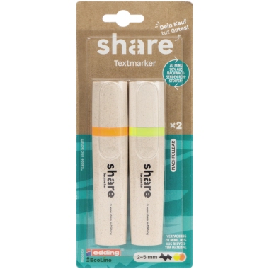 Textmarker share Y-09-10-04 2-5mm, gelb, orange