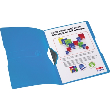 Klemmappe Herlitz PP A4 blau transparent 1-30 Blatt, Easy Orga