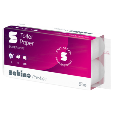Toilettenpap. 3lag. 250Bl weiß Satino 071340