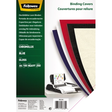 Deckblatt Fellowes Chromolux A4 250g bl. Blau