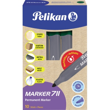 Permanentmarker Pelikan 711 F grün 2mm, Rundspitze