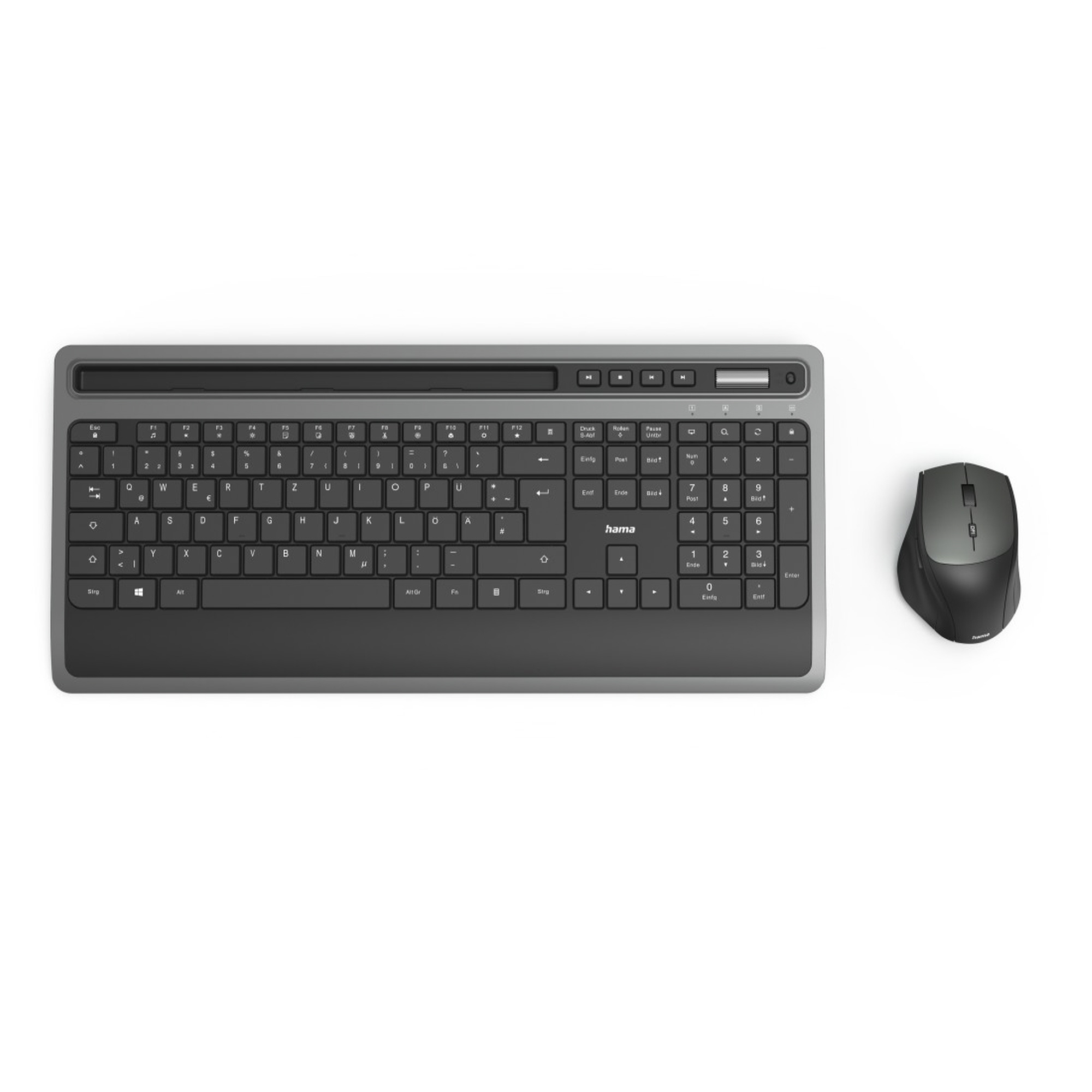 Maus + Tastatur Set Hama KMW-600 schwarz /anthrazit