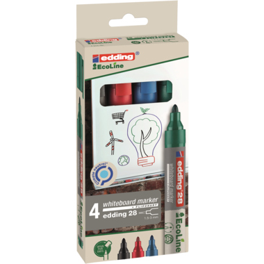 Boardmarker Edding 28 EcoLine 4er Etui 1,5-3mm, Rundspitze