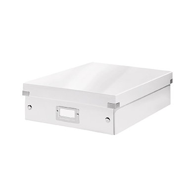 Ablagebox Leitz 6058 WOW C&S weiß Click & Store mit Druckknöpfen, 4 Fächer