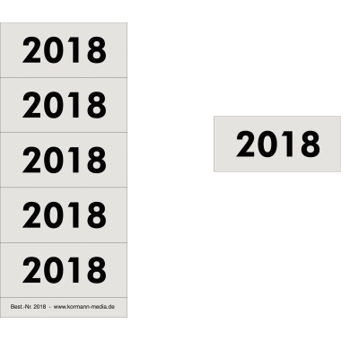 Inhaltsschilder 2018 grau 