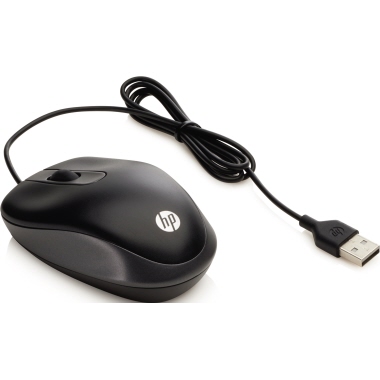 Mouse HP Travel G1K28AA kabel schw. Schwarz