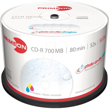 CD-R Primeon Ultragloss Ink-Print. 50er Spindel