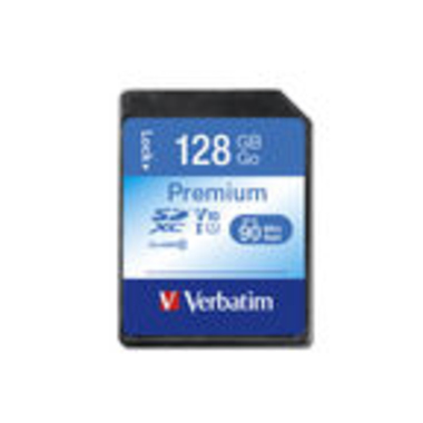 SDXC-Card Verbatim128GB 44025 Premium Class 10 (R) 90Mb/S, (W) 10Mb/S