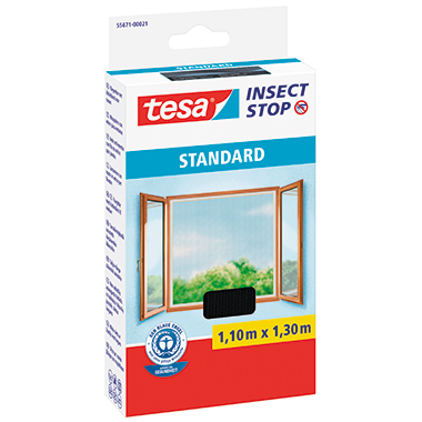Fliegengitter Tesa Standard 55671 anthr. 1,1m:1,3m, für Fenster