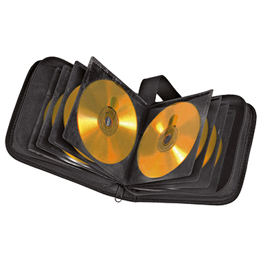 CD-Tasche / Wallet für 32 CD´s max. 32CDs/DVDs Nylon schwarz