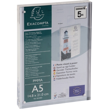Tischaufsteller Exacompta 85458D A5 hoch transparent, mit Magnetverschluss