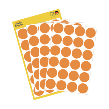 Etikett Avery Zweckform 3173 Ø-18mm leuchtorange Markierungspunkte 96 St.