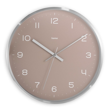 Funkwanduhr Hama 185883 Fidschi Alum. Ohne Ticken, 30cm