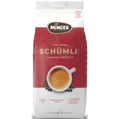 Kaffee Minges Schweizer Schümli 1000g Ganze Bohnen Kaffee Minges Schweizer Schümli 1000g Ganze Bohnen