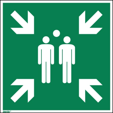 Hinweisschild Sammelstelle ISO7010 400x400mm Pvc
