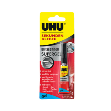 Klebstoff UHU Sekundenkleber 48790 mit Pipette 3g
