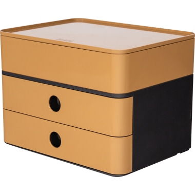 Schubladenbox Allison 1100 caramel brown 2 Schübe + Utensilienbox