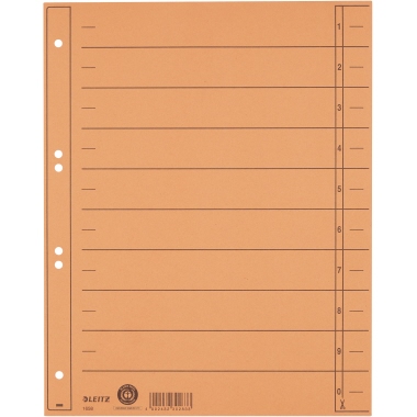 Trennblatt Leitz 1658 A4 orange Durchgefärbt