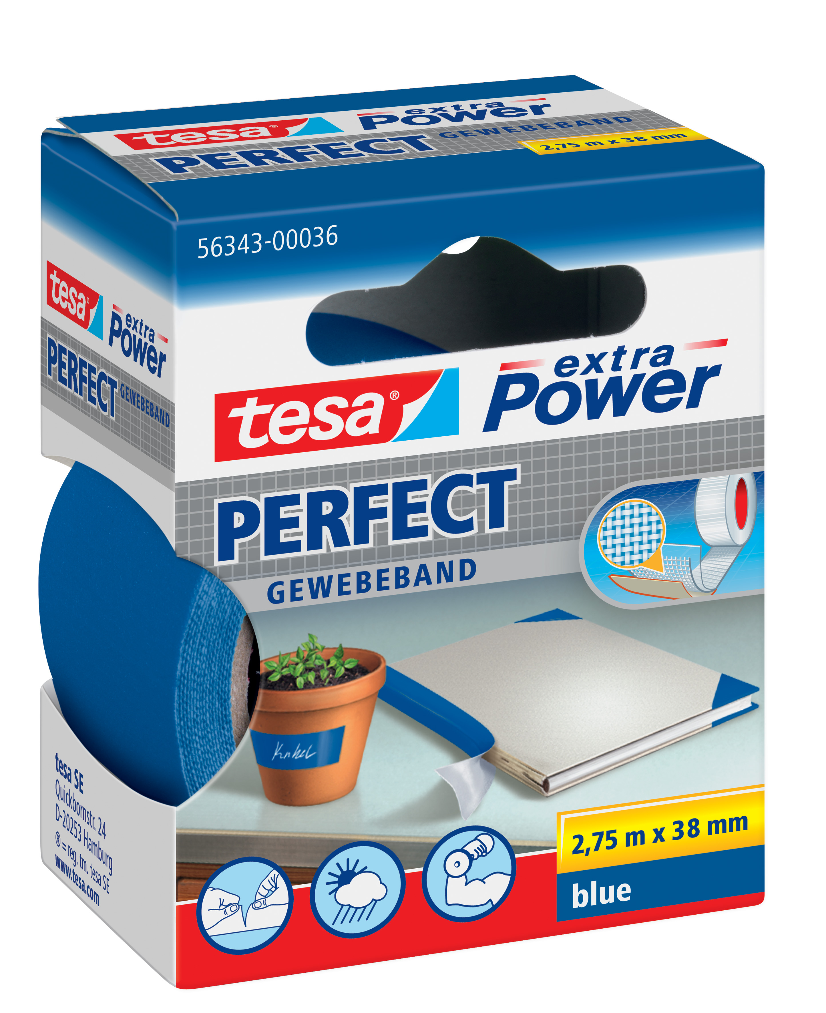 Gewebeband Tesa 56343 2,75mx38mm blau