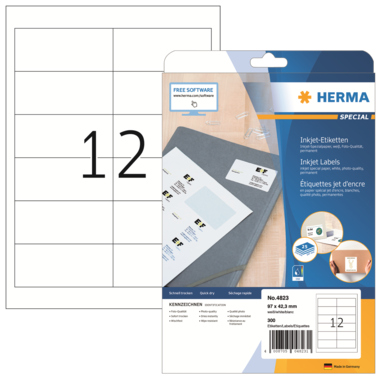 HERMA Etikett 4823 96,5 x 42,3 mm matt Papier weiß 300 St./Pack.