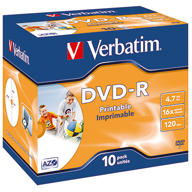 DVD-R Verbatim 4,7GB JC Printable 43521 Jewelcase