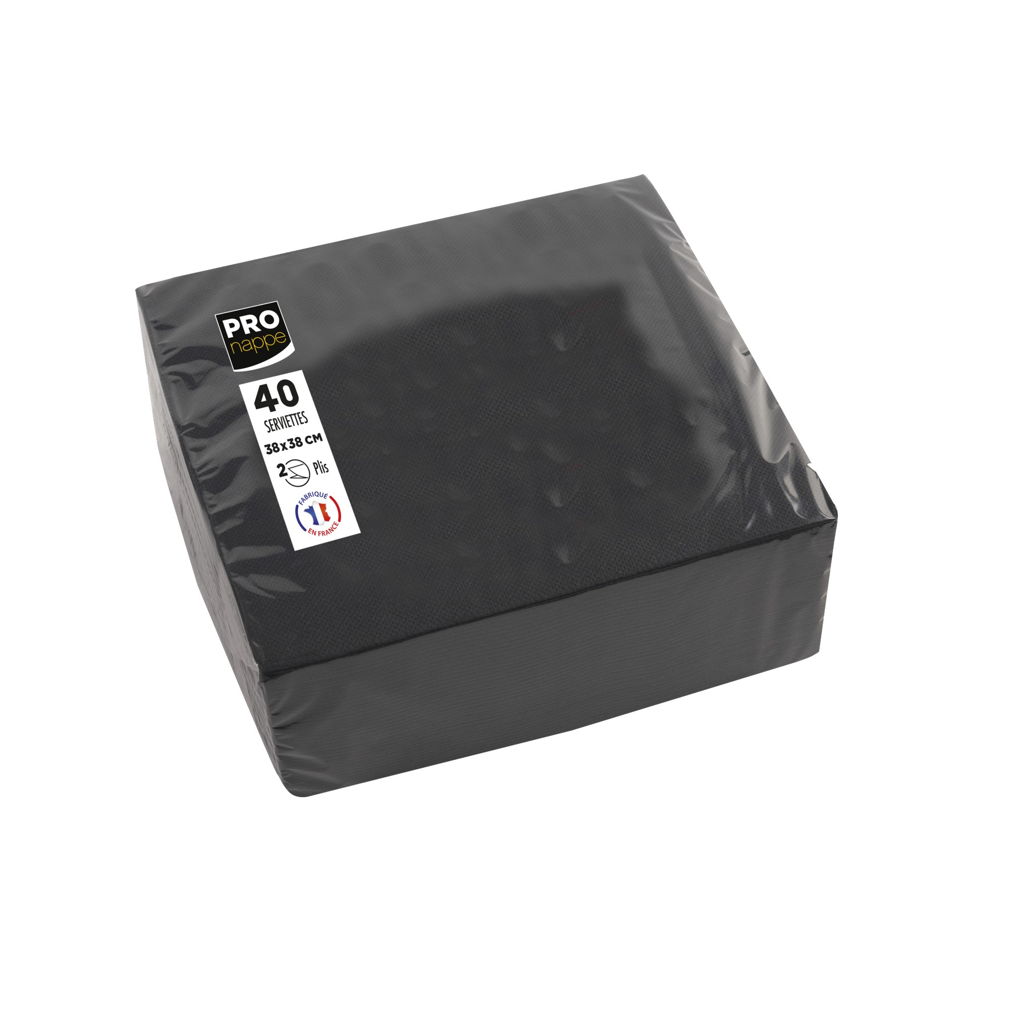 Servietten Pro Nappe 38x38cm schwarz 40 Stck. 