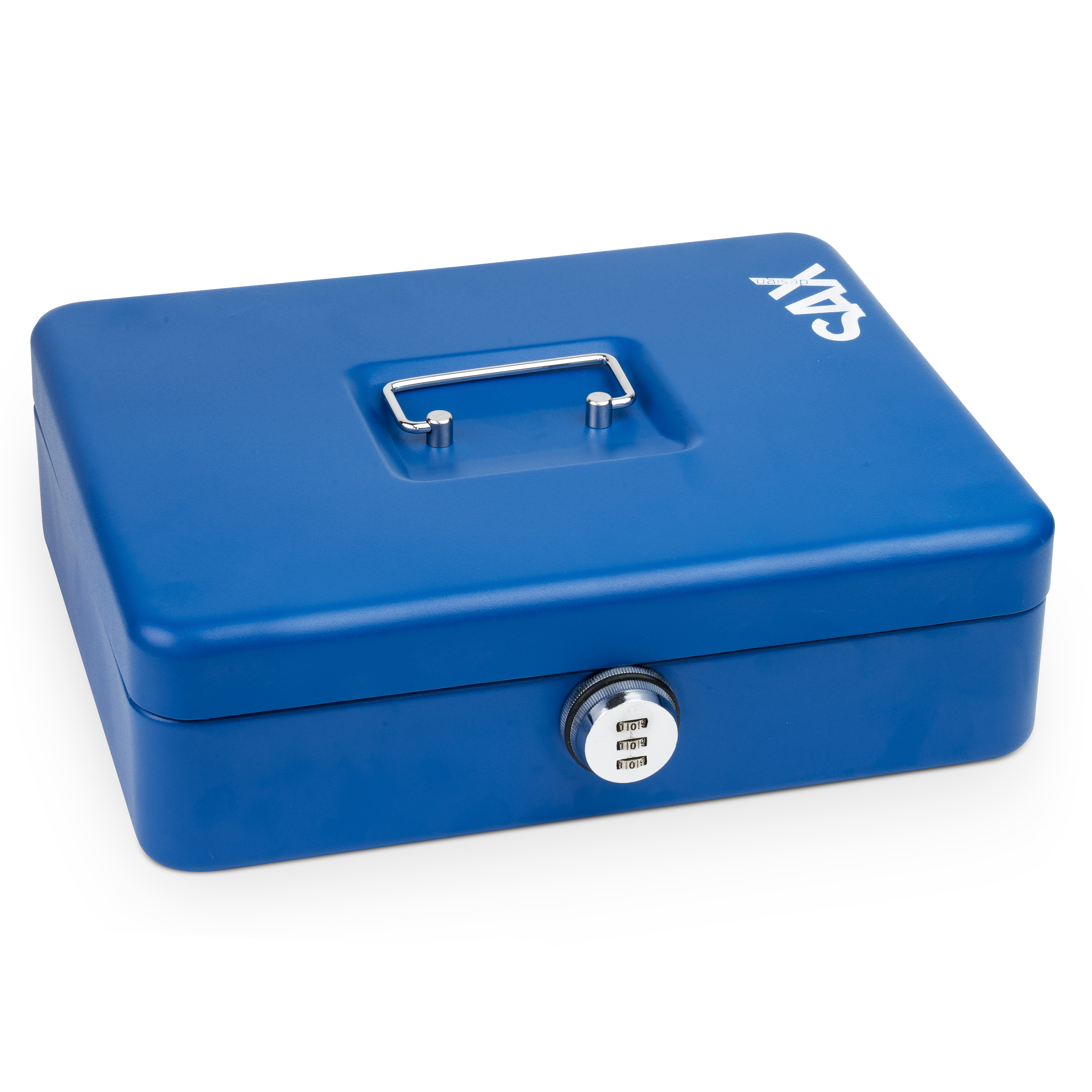 Geldkassette SAX 0-824 XL bl. 30x24x9cm  mit Zahlenschloss matt