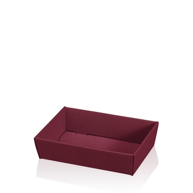 Präsentkörbe 4-eckig bordeaux flach mini unten 220x150x55mm, oben 240x175x55mm