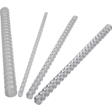 Plastikbinderücken 8mm 21 Ringe weiß 