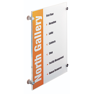 Türschild Durable Crystal 4826 297x420mm Inkl. 2 Beschriftbare Folien, Inkl. Mo
