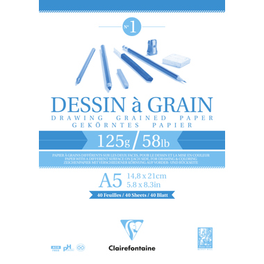 Zeichenblock Clairefontaine A5 125g geleimt, 40 Blatt