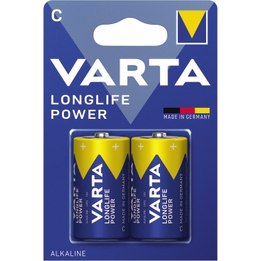 Batterie Varta Alkaline Baby C LR14 1.5V Longlife Power, Retail Blister 2-Pack