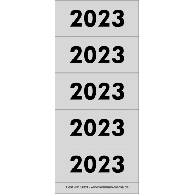 Inhaltsschilder 2023 grau 