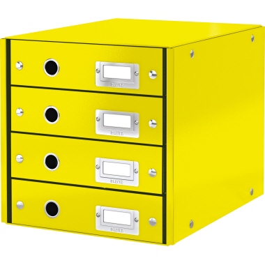 Schubladenbox Leitz 6049 4F PP gelb Click & Store