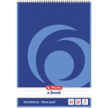 Spiralnotizblock Herlitz A5 50 Blatt liniert
