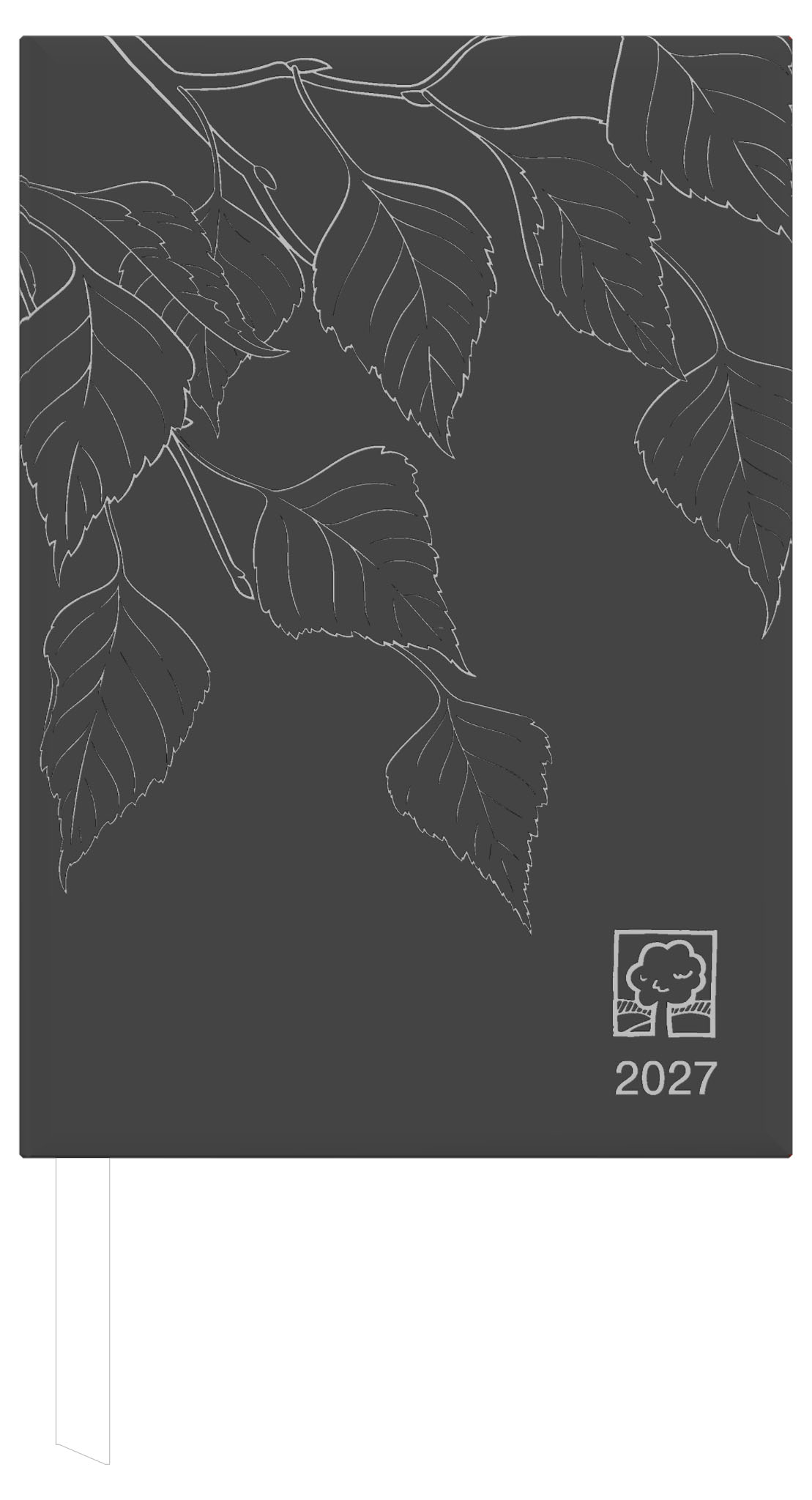Buchkalender Zettler 766-0721 Recycl 14,6x21cm 2s/1w schwarz, Blauer Engel