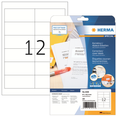 Etikett Herma 4228 97x42,3mm weiß 