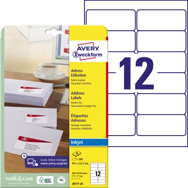 Etikett Avery Zweckform J8177-25 99,1x42,3mm weiß 300 St.