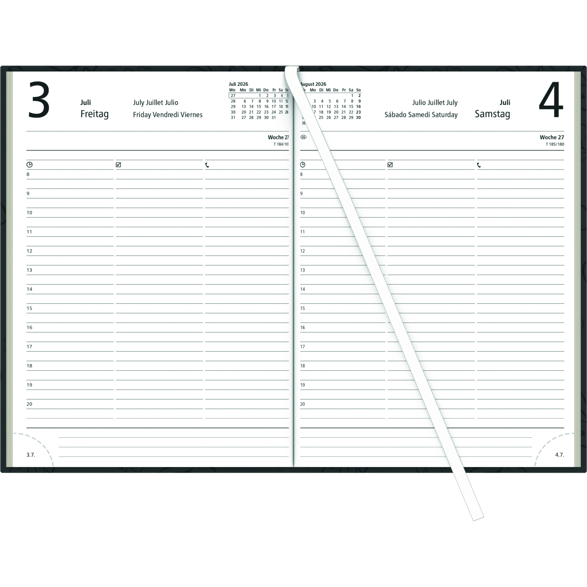 Buchkalender Zettler 876-0701 1T/1S fbg. 