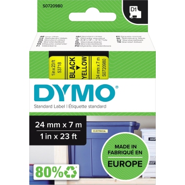 Schriftband Dymo 53718 gelb/schwarz D1 S0720980