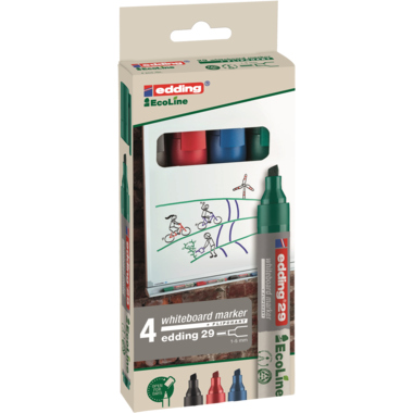 Boardmarker Edding 29 EcoLine 4er Etui 1-5mm, Keilspitze